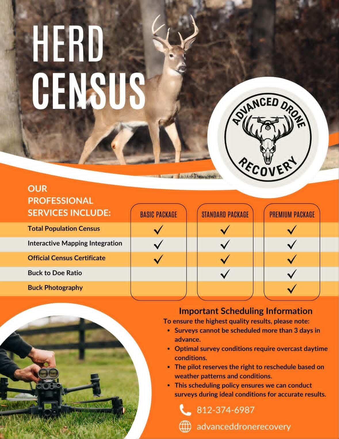 Advanced Drone Recovery herd census flyer